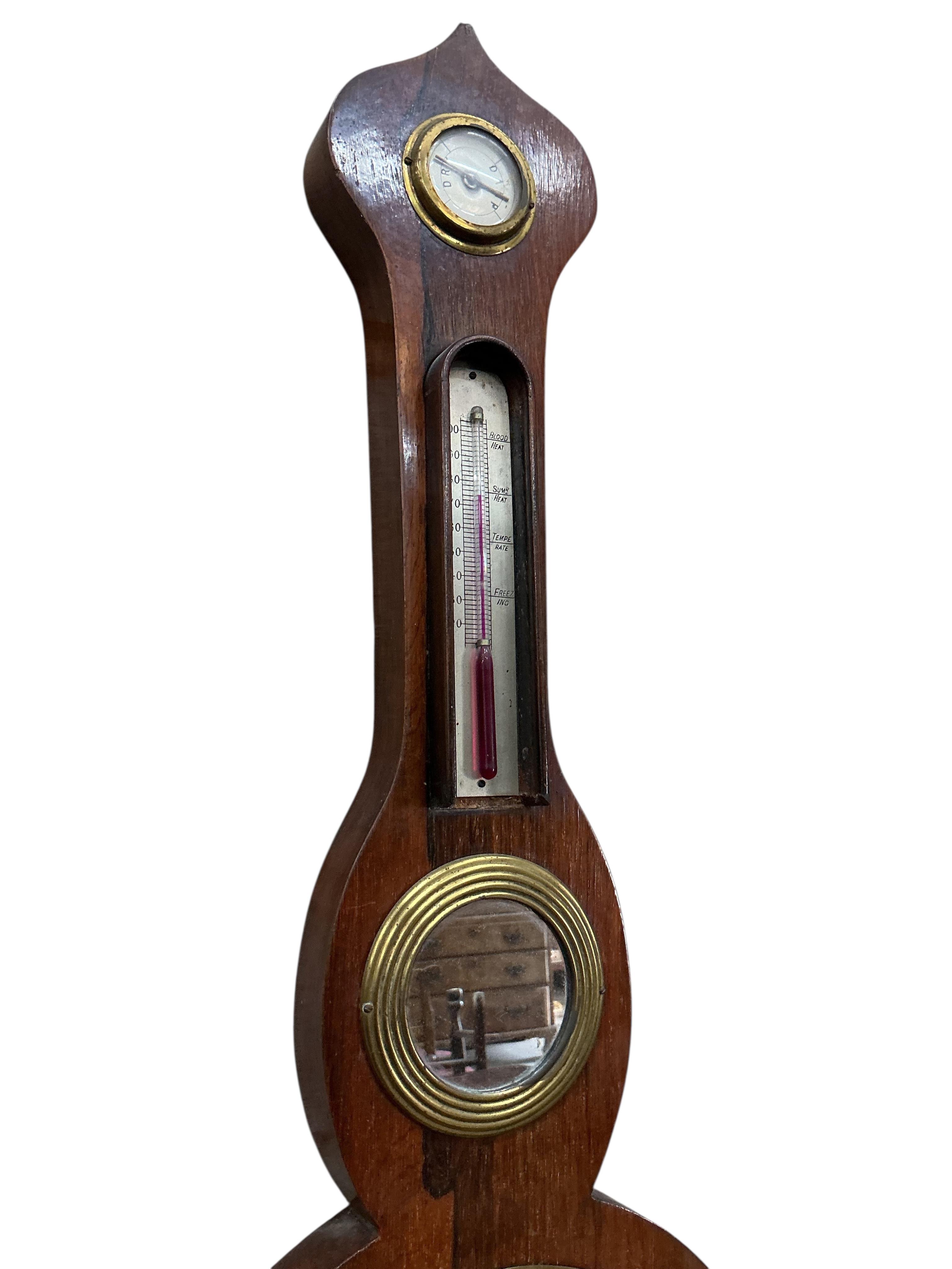 A 19th century rosewood wheel barometer, height 94cm